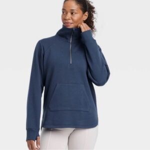 NWT All In Motion Women's Navy Half-Zip Pullover